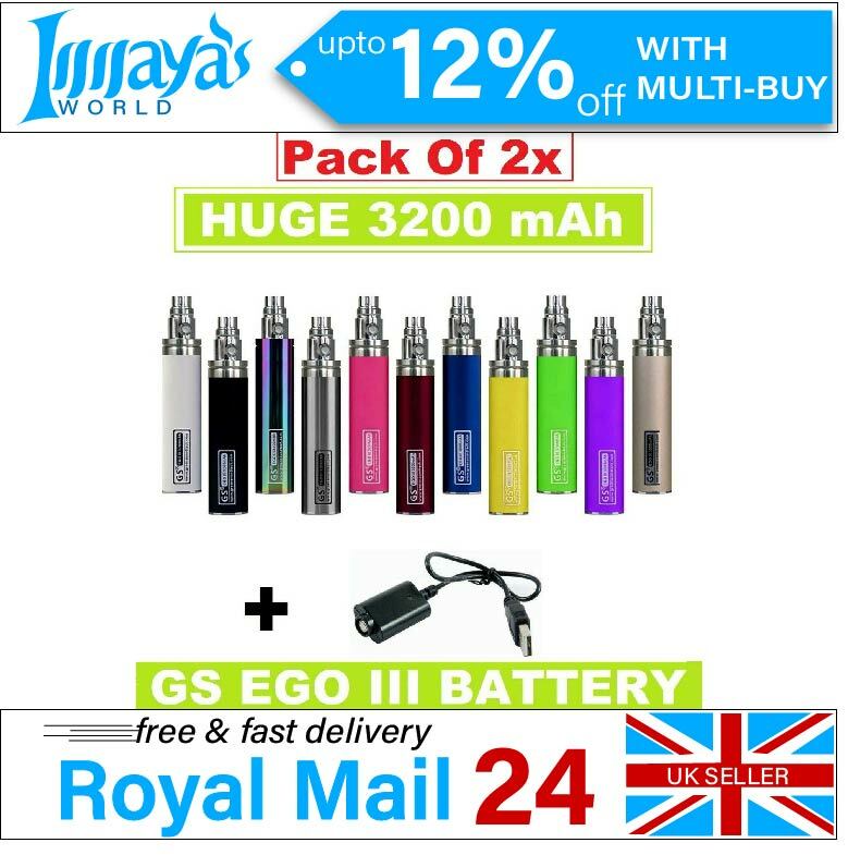 3200mAh GS EGO Battery 9 Colors**Pack Of 2x** With Free USB Charger Scratch  Code | eBay