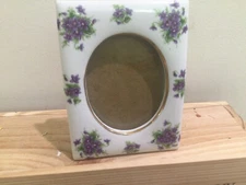 Lefton China Violets 01954 Picture Frame 1980's 5" Tall Great Condition