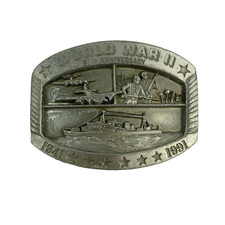 Vintage World War II 50th Anniversary Belt Buckle 1941 1991 532/10000