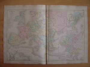 Détails Sur Carte Géographique Europe 1715 1789 Inde Antilles Etats Unis Canada Allemagne