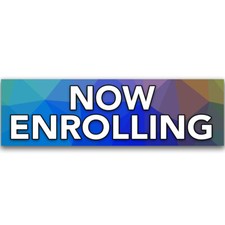 Now Enrolling Vinyl Banner with Optional Sizes (Made in the USA)