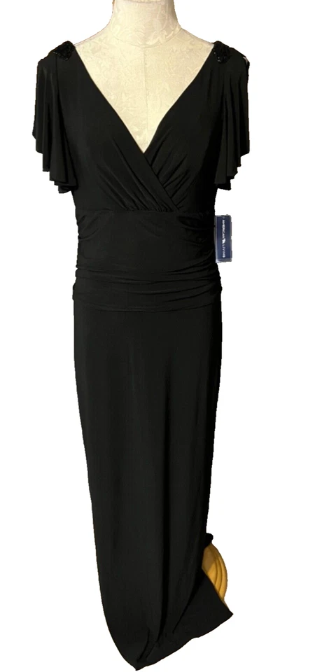 Vestido American Living Ralph Lauren Negro 12 Boda Fiesta Elastizado Crucero Nuevo con Etiquetas Foto 2 de 4