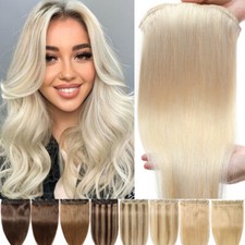 8A Russian 100 Remy Human Hair Extensions One Piece Clip In Half Full Head Weft