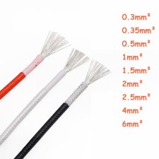 Heat Resistant 0.3mm -6mm Fibreglass Wire Appliance Cable HIGH TEMP 250 Colors