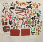 Vintage WESTERN Plastic Figures Cowboys Indians Marx Fort MPC Tim Mee Mixed Lot