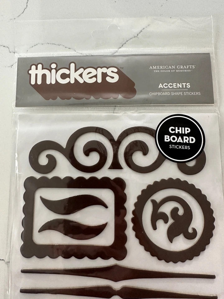 American Crafts Thickers Accents Brown Chipboard Shape Stickers Scrapbooking Art - Изображение 2 из 4