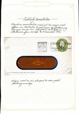 1950's QUEEN ELIZABETH II 3d PRE-DECIMAL STAMP EMBOSSED COVER CDS SYDNEY #1
