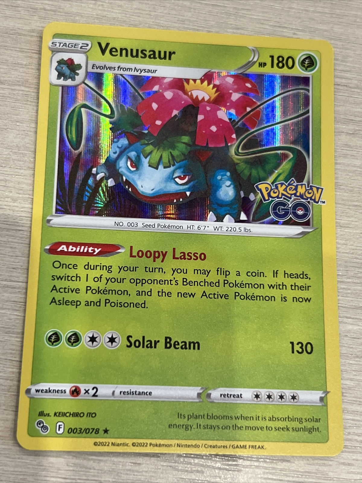 Pokémon TCG Radiant Venusaur Pokemon GO 004/078 Holo Radiant Rare eBay