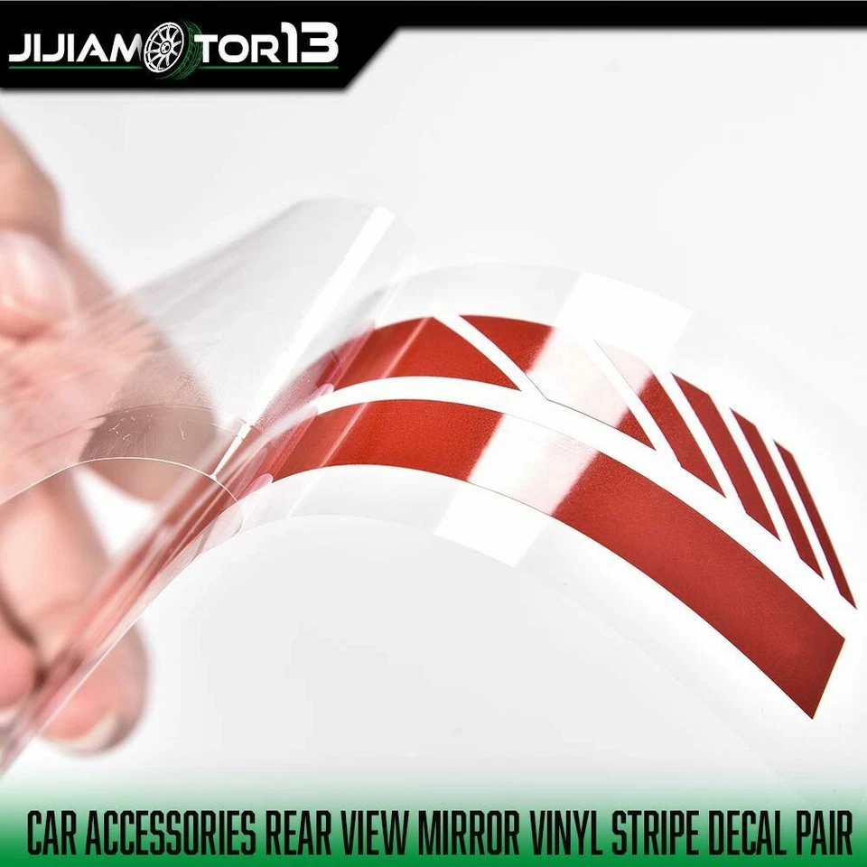 Calcomanía a rayas de vinilo adhesiva 5D roja apta para accesorios de coche L+R Foto 3 de 4