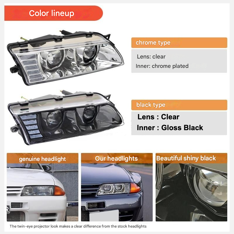 LED Headlights for R32 Skyline GTR GT-R GTS ER32 HR32 HCR32 HNR32