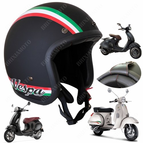CASCO JET OMOLOGATO TRIBUTE NERO OPACO ITALY VESPA GT GRANTURISMO GTS GTV |  eBay