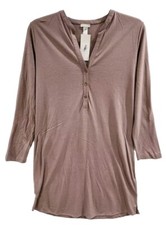 Hanro Women's Small Long Sleeve Purple Oversized Cotton Modal Nightdress