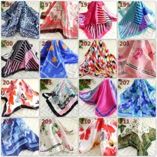 Elegant Designs Silk Satin Feel Ladies Small Square Head Neck Scarf Gift 50cm