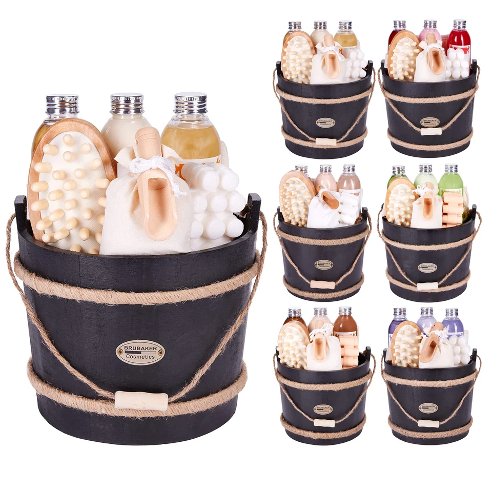 BRUBAKER Damen Massage & Körperpflege Set 9-tlg. Wellness Kübel Spa Geschenke für Frauen