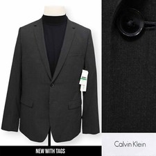 CALVIN KLEIN mens solid charcoal gray sport coat suit jacket blazer NEW NWT 40 R