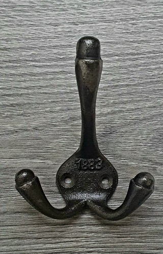 Perchas de gancho triple hierro fundido industrial 1883 - Imagen 2 de 5
