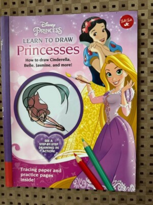 2 Learn to Draw Books: Disney Princesses + Mickey Mouse & Friends, Belle Jasmine