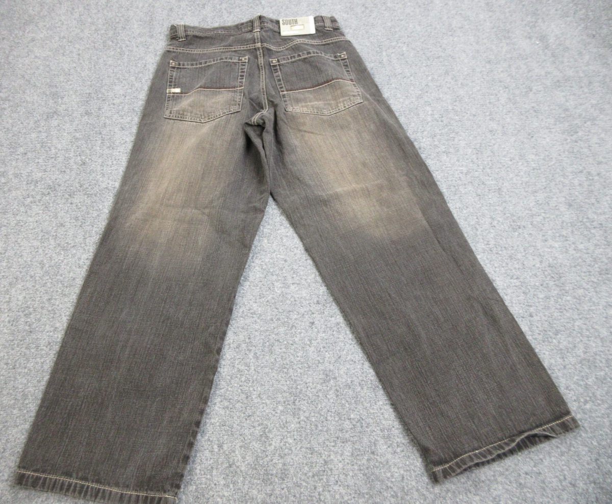 VINTAGE Southpole Pants Mens 34 Black Denim Jeans Hip Hop Baggy
