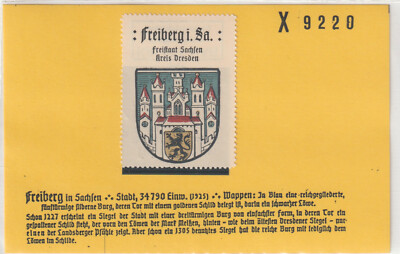 Reklamemarke Wappen von Freiberg / Sachsen (W315)