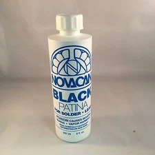Black Patina For Lead & Solder (8 Oz) by Novacan, Stained Glass Supplies 