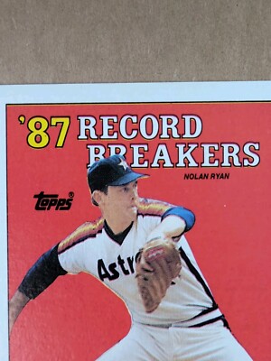 1988 Topps Baseball Card #6 Nolan Ryan 87 Record Breakers Misprint