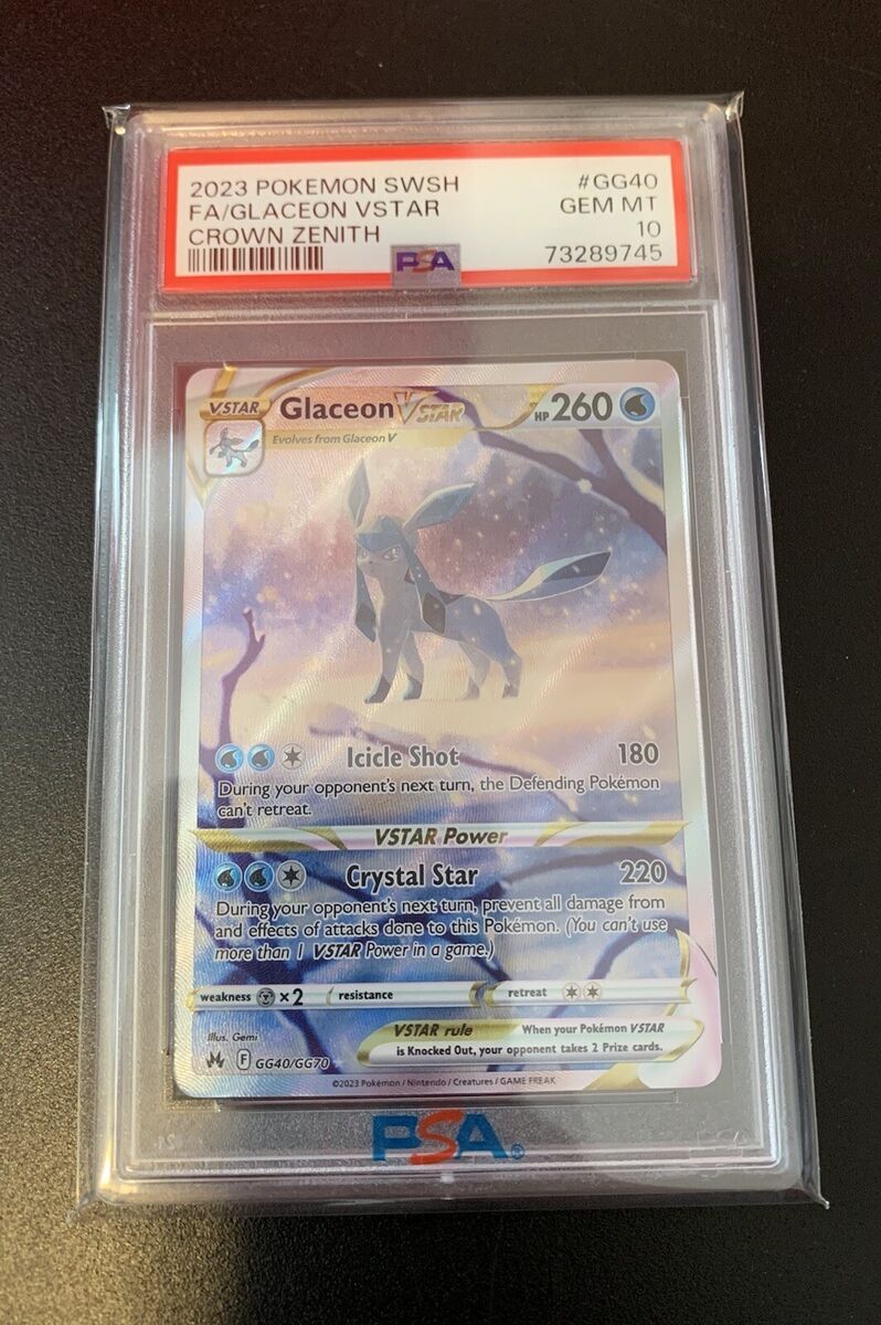 PSA 10 💎 GEM MINT Pokémon GLACEON VSTAR Crown Zenith Full PSA 10 💎 GEM MINT Pokémon GLACEON VSTAR Crown Zenith Full