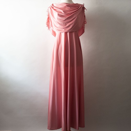 Vintage 1970s Handmade Grecian Floor Length Gown Prom Bridesmaid Dress 25" Waist - Picture 2 of 13
