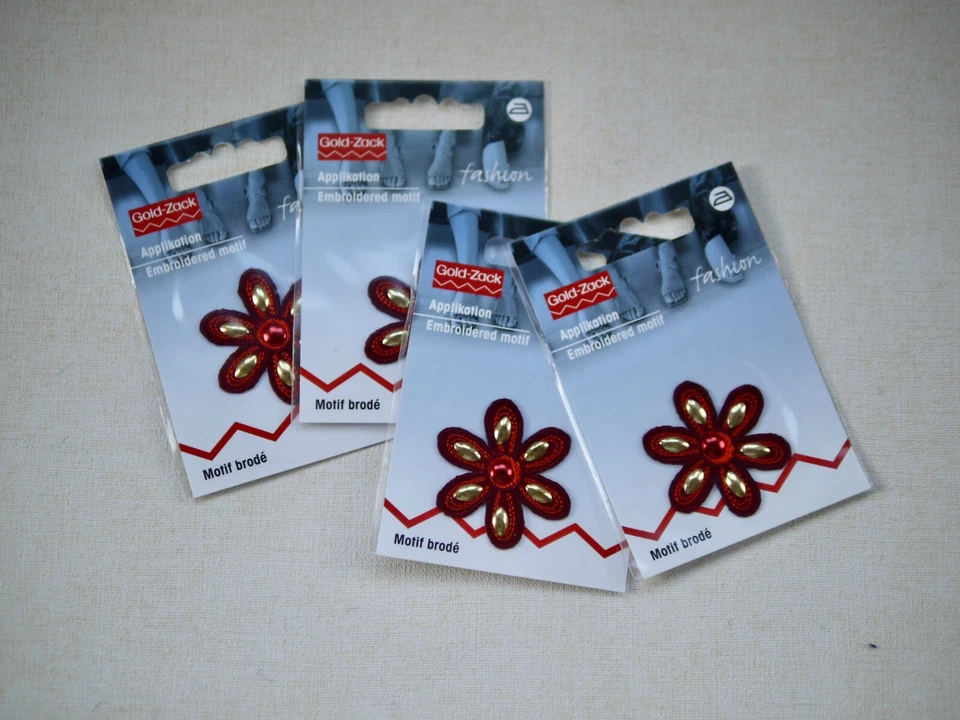 GOLDZACK/Coats Stickbild Applikation Bügelbild Flicken Aufnäher Blumen Herz - Bild 2 von 4