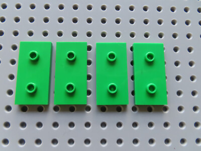 Lego 4 x Fliese Platte Jumper 65509 2x4 mit 2 Noppen oben bright green hellgrün