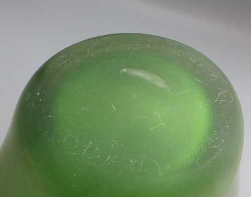 Adam Arronson Handmade Glass Co Large Green Fan Vase 1995 - Gold/Silver/Bronze - Picture 19 of 22