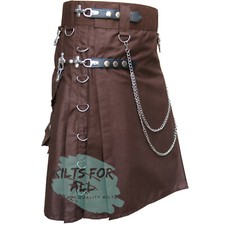 Kilt in Chocolate Brown Stud Utility Kilts USA Seller 