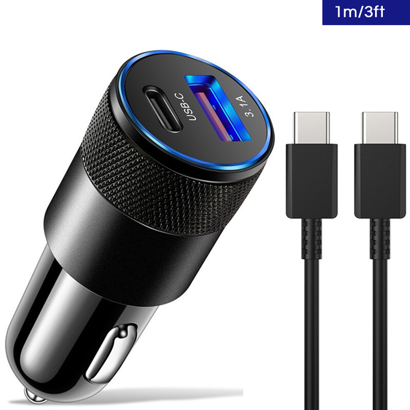 For iPhone 16 15 14 13 12 11 Pro Max X XS Fast Car Charger Adapter USB C  Cable