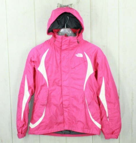 Womens Pink Nylon Full-Zip Hooded Lined 