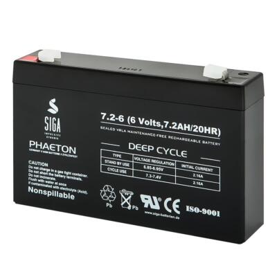 Akku 7,2Ah 6V AGM Blei Gel Batterie 7.2Ah ersetzt 7Ah 8Ah 3-FM-7 3 FM 7