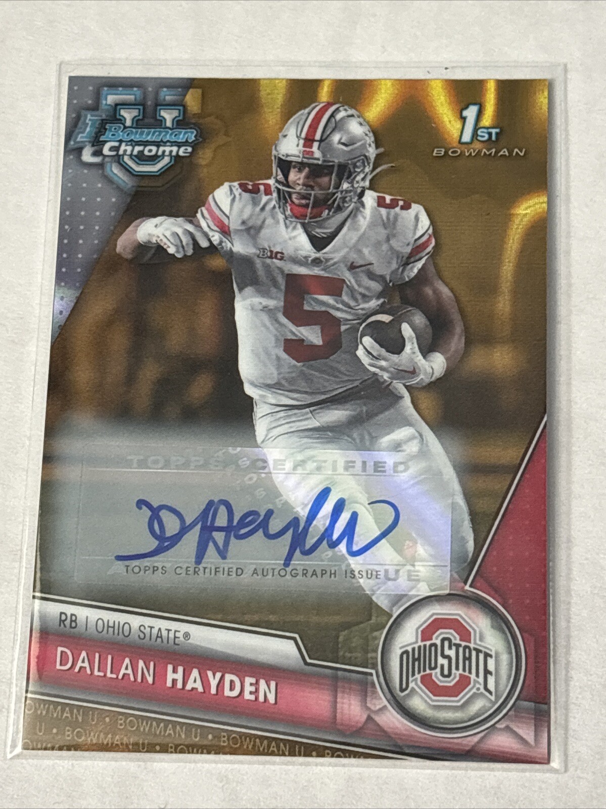 2023 Bowman University Chrome Gold Lava Refractor /50 Dallan Hayden #134 Auto