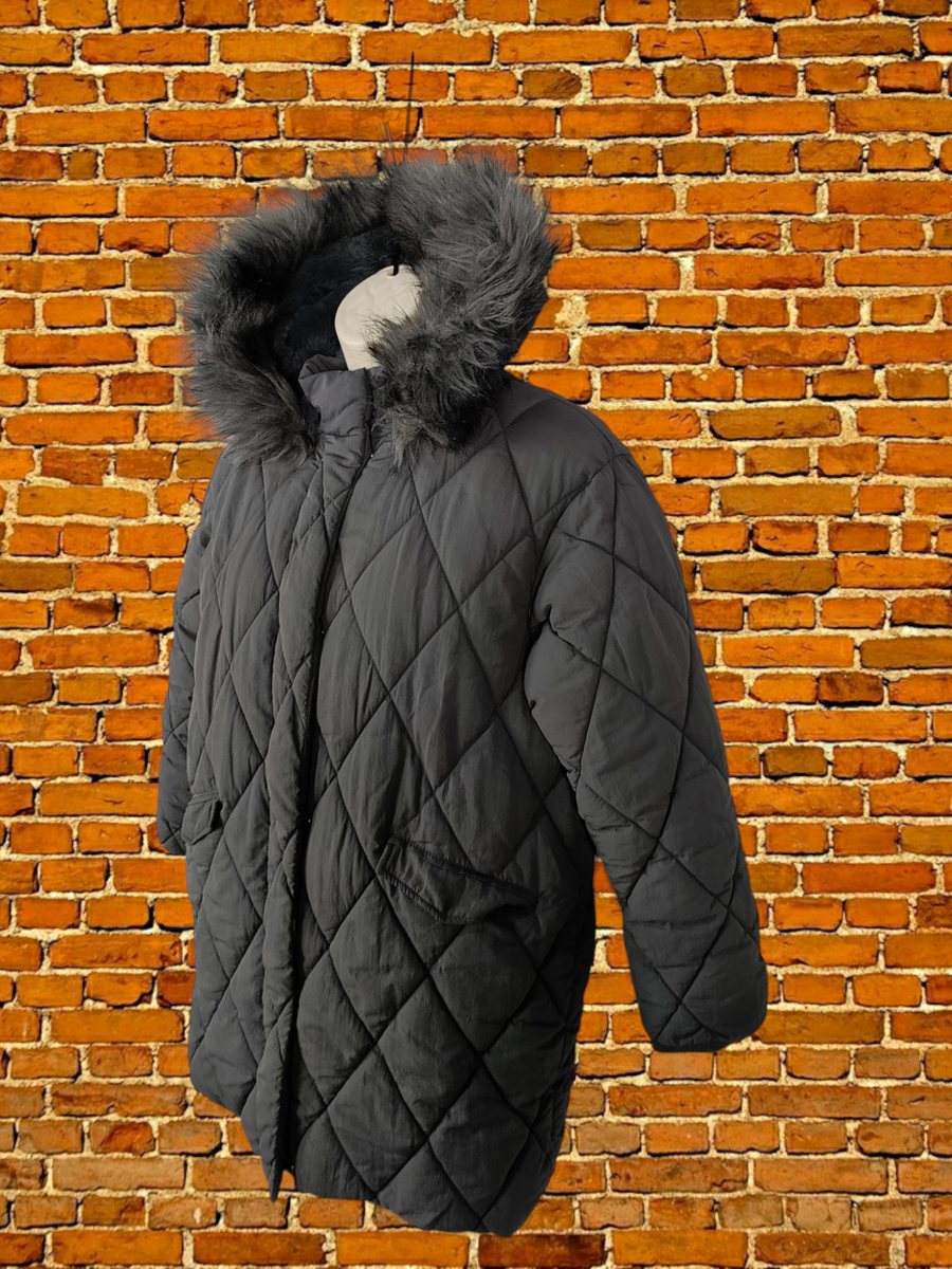 GIRLS MINT VELVET AGE 10 YEARS GREY DIAMOND QUILTED JACKET COAT