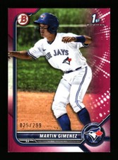 2022 Bowman Martin Gimenez /299 1st Fucshia Toronto Blue Jays