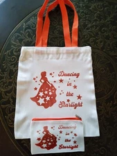 2 Pcs Canvas Tote Bag and Cosmetic Bag Combination - Dancing in the Starlight