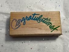 Rubber Stampede - USED - CONGRATULATIONS 4.6 x 2.5 - 1990 Posh Impressions