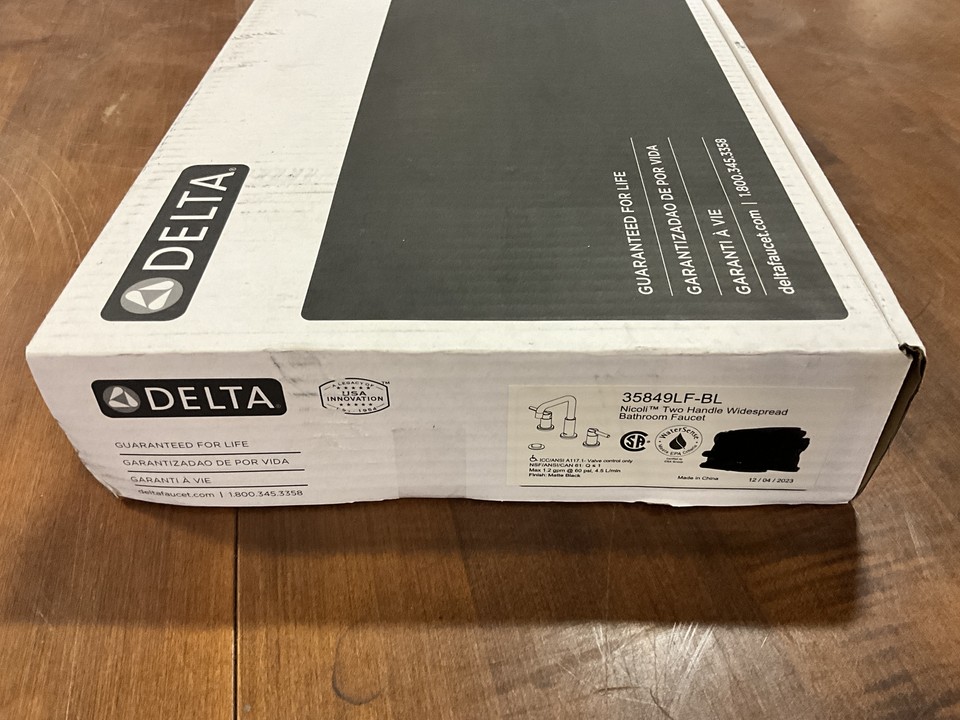 Delta Faucet Nicoli Widespread Bathroom FaucetMatte Black 35749LFBL