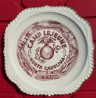 Vtg WW2 USMC Souvenir Plate Military Camp LeJeune NC US Marine Corps USN WWII