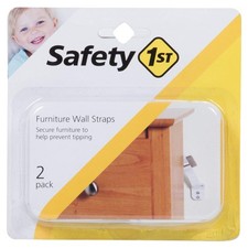 White Baby Safety Straps 2 Count Durable Furniture Wall Anchors Pack Of 3