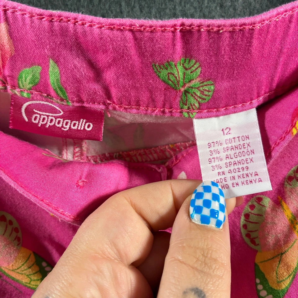 Calça capri feminina capagallo y2k 12 bolsos rosa borboleta novidade fada artística - Imagem 2 de 4