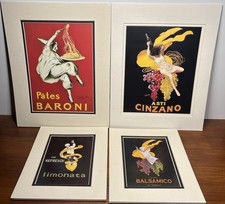 Lot Of 4 Leonetto Cappiello And T. Doughty Art Prints Double Matted 11x14/8x10