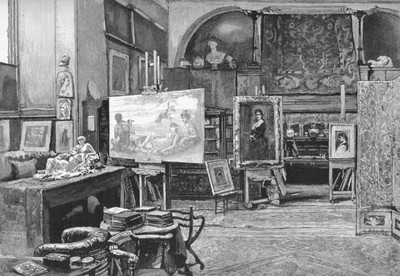 The Studio 1896 The studio of Frederic Leighton at Leighton House - Old Photo