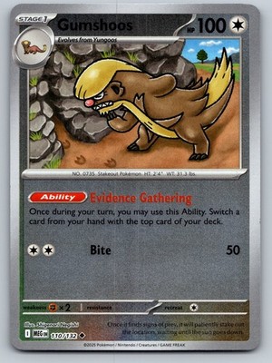 Gumshoos - Reverse Holo Uncommon ME01: Mega Evolution 110/132 NM