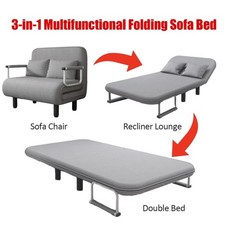 Double Fabric Sofa Bed Sleeper Couch Sofabed Settee Recliner Beds Folding New