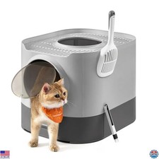 Feandrea XL Enclosed Cat Litter Box with Lid, Slide-Out Tray, Anti-Tracking
