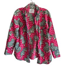 Printfresh XS Pajama Top Women Pink Tiger Print Organic Cotton Excellent Sleep