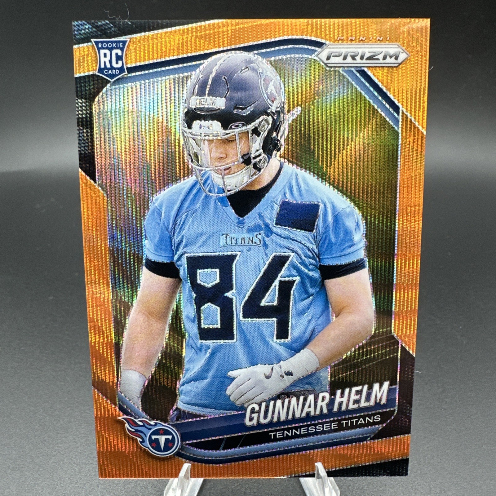 2025 Panini Prizm - Rookies Gunnar Helm #359 Orange Wave Prizm /65 (RC) Titans